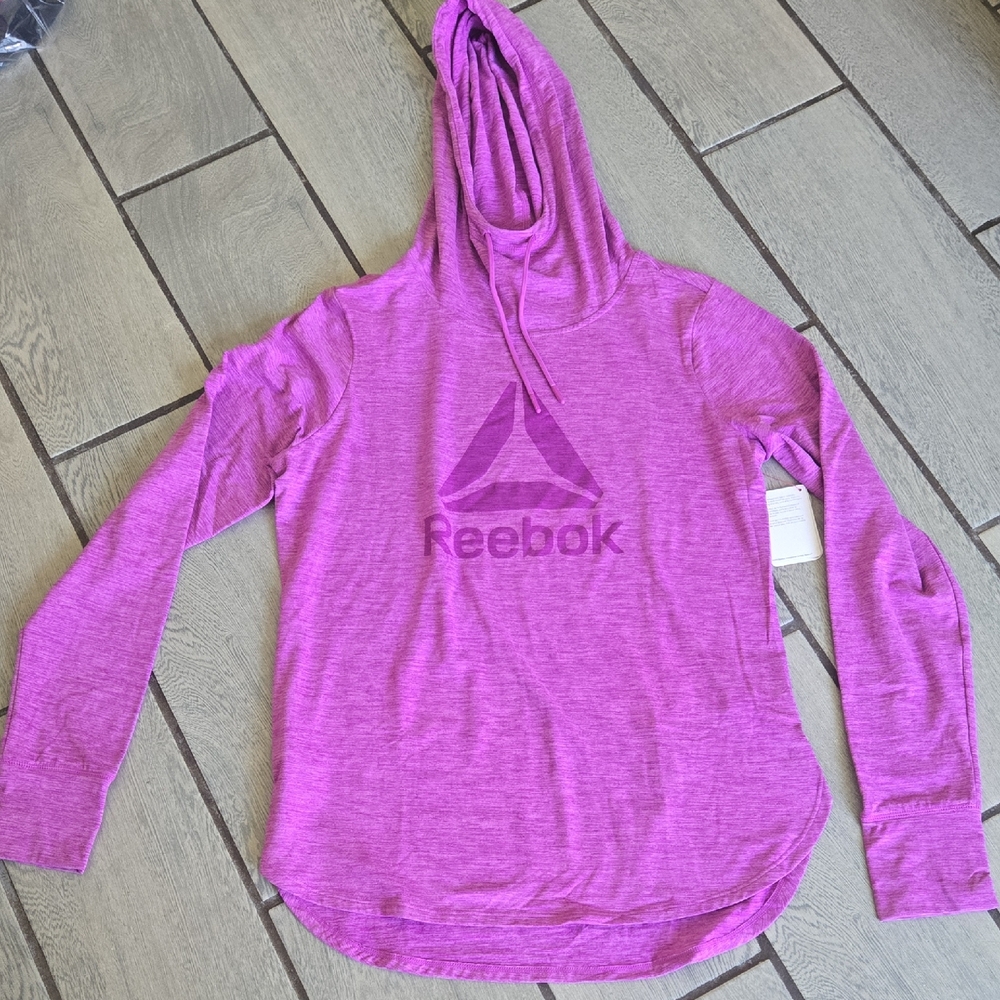 Reebok Long Sleeve Hooded Performance Top Purple Size Large‎ NWT act57